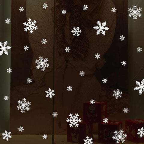 Christmas Window Clings 135Pcs – Snowflakes Static Stickers for Xmas Decor