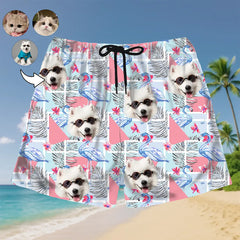 Shorts tropicales con tu cara: un divertido atuendo vacacional personalizado 