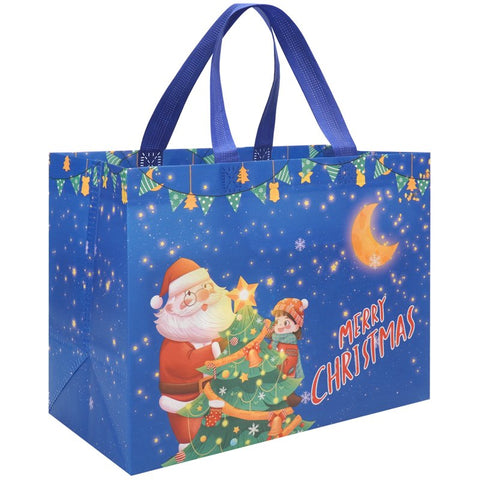 Large Reusable Christmas Gift Bags – Non-Woven Tote Bags for Xmas Party, New Year Gifts & Holiday Shopping (12.8"×9.8"×6.7")