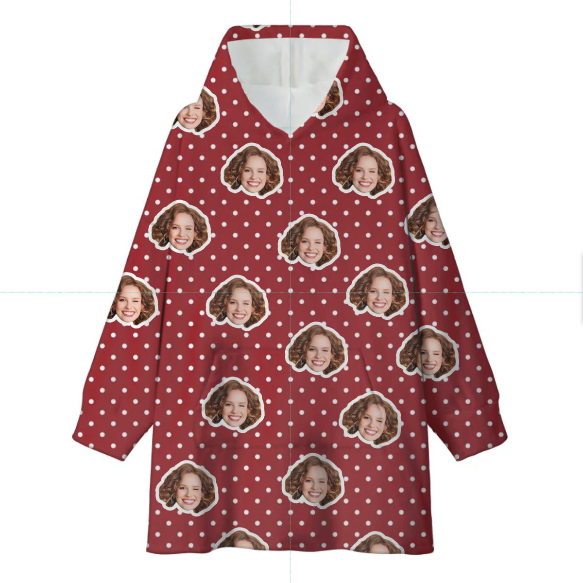 Custom Photo Blanket Hoodie – Plaid Oversized Wearable Christmas Gift