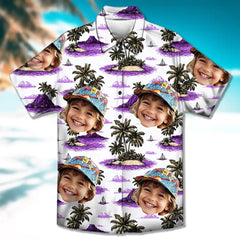 Camisa hawaiana con foto de mascota - Camisa unisex personalizada para vacaciones 