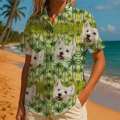 Personalized Pet Hawaiian Shirt – Custom Face Tropical Print