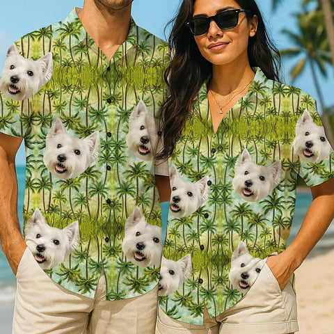 Personalized Pet Hawaiian Shirt – Custom Face Tropical Print