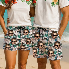 Shorts de playa con cara personalizada: ropa de verano divertida y personalizada 