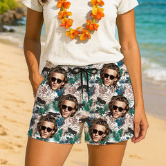 Shorts de playa con cara personalizada: ropa de verano divertida y personalizada 